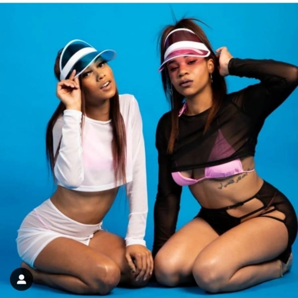 White Mesh Skirt Set